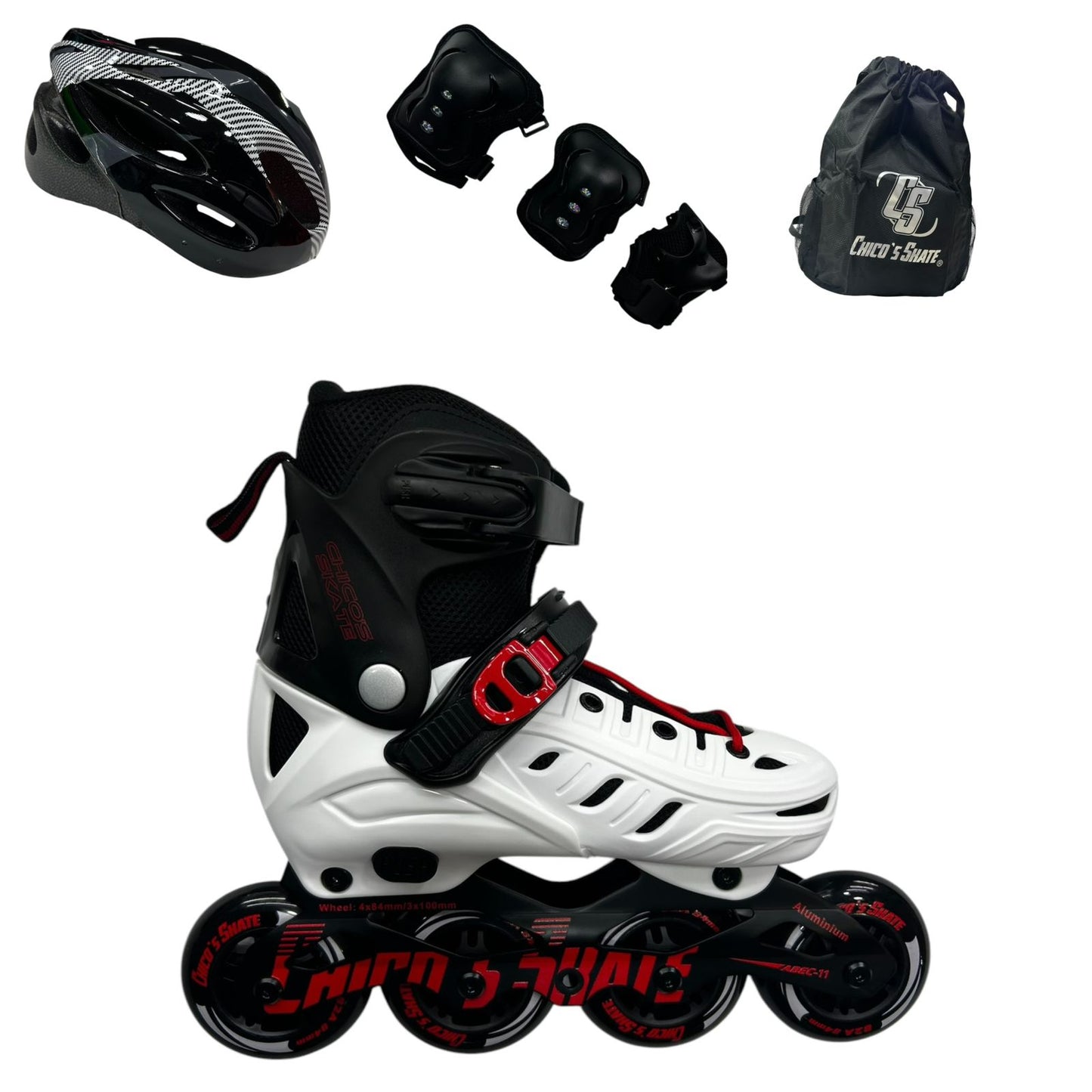 Patines Semi Profesionales Chicos Skate – Con Kit de Protección Completo y Ajustables a 4 Tallas