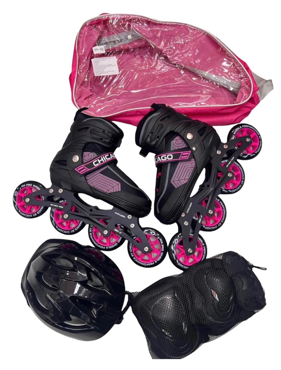 Kit patin semiprofesional completo chicago fucsia