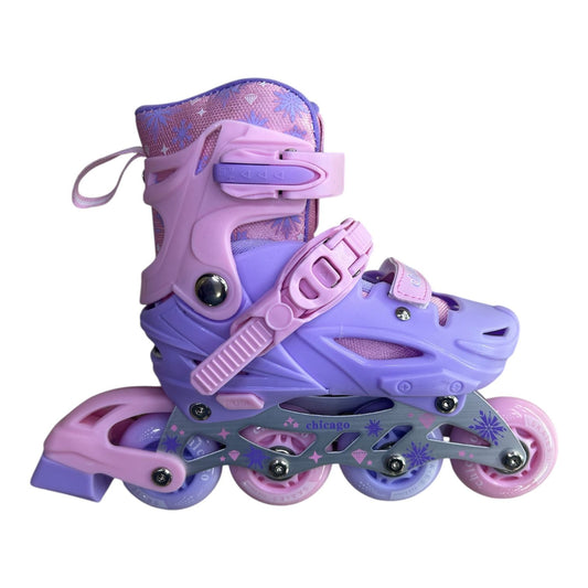 Kit de Patines Chicago con Bota Ortopédica y Chasis de Aluminio | Ruedas en Goma, Casco, Rodilleras, Coderas, Guantes y Bolso