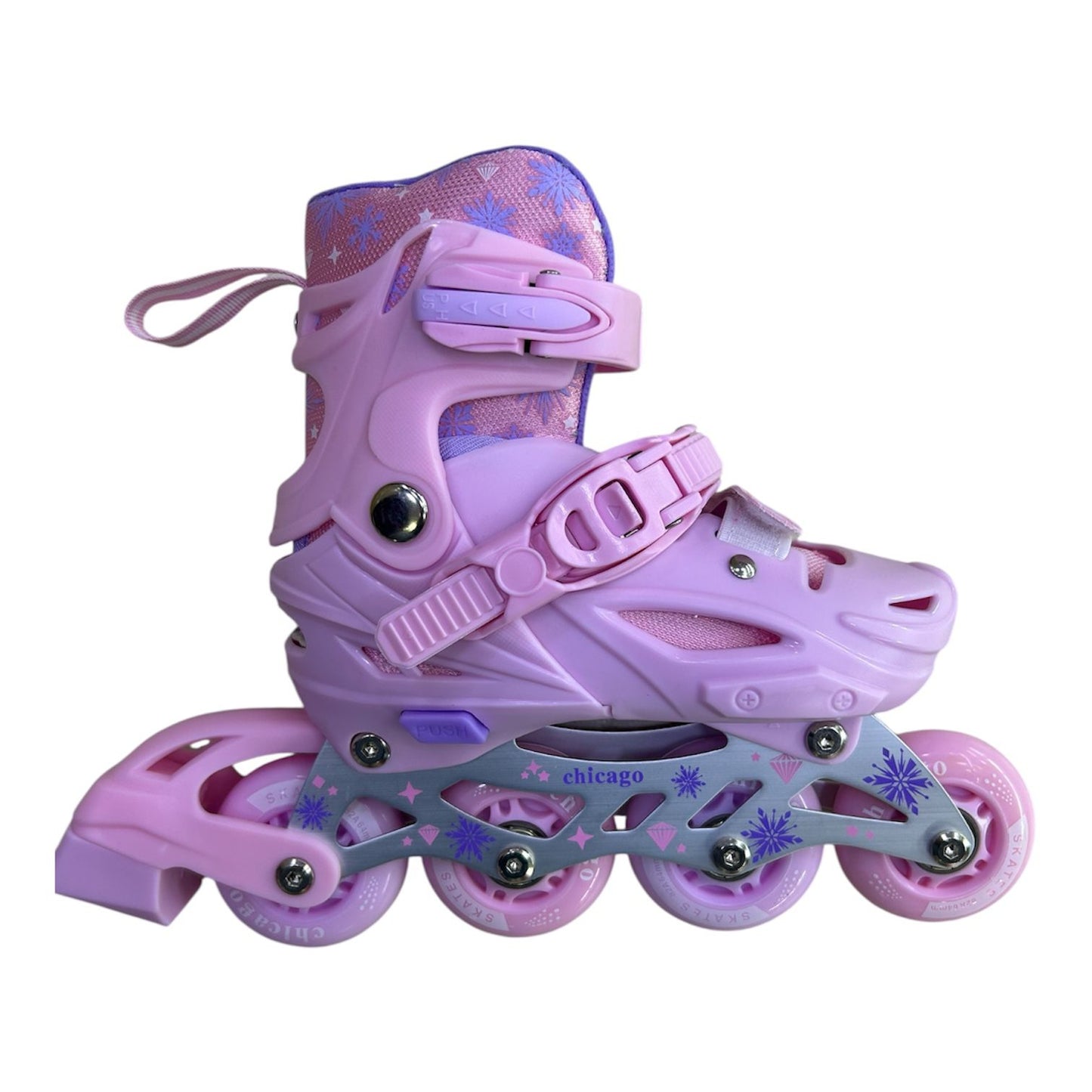 Kit de Patines Chicago con Bota Ortopédica y Chasis de Aluminio | Ruedas en Goma, Casco, Rodilleras, Coderas, Guantes y Bolso