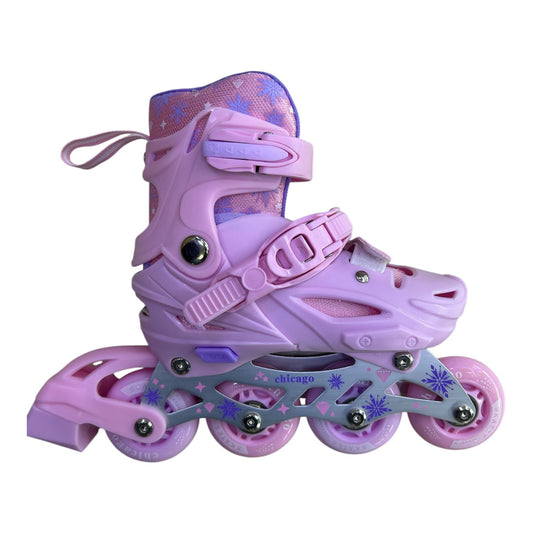 Kit de Patines Chicago con Bota Ortopédica y Chasis de Aluminio | Ruedas en Goma, Casco, Rodilleras, Coderas, Guantes y Bolso